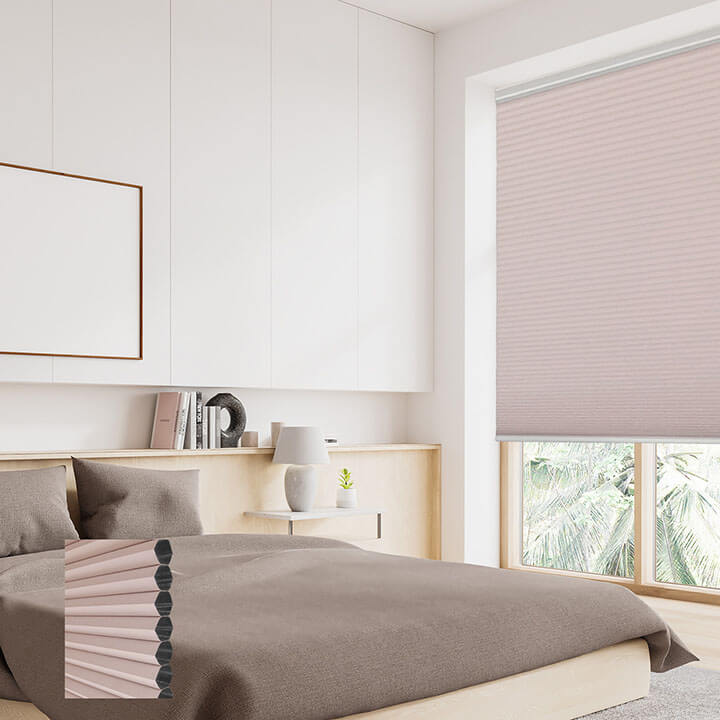 甜粉標準型單循環遮光蜂巢簾 (Roseate)