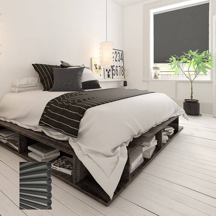 無菸煤標準型單循環遮光蜂巢簾 (Anthracite)