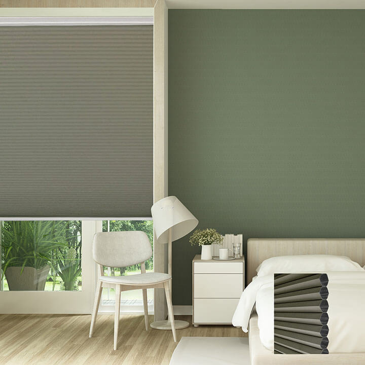 灰褐標準型單循環遮光蜂巢簾 (Antique Pewter)