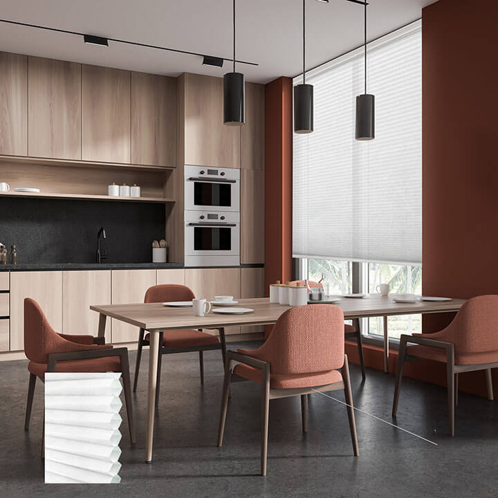 米白標準型單循環半透光蜂巢簾 (Off-White)