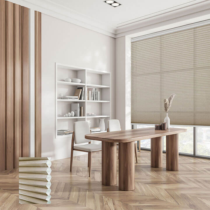 米色標準型單循環半透光蜂巢簾 (Fawn)