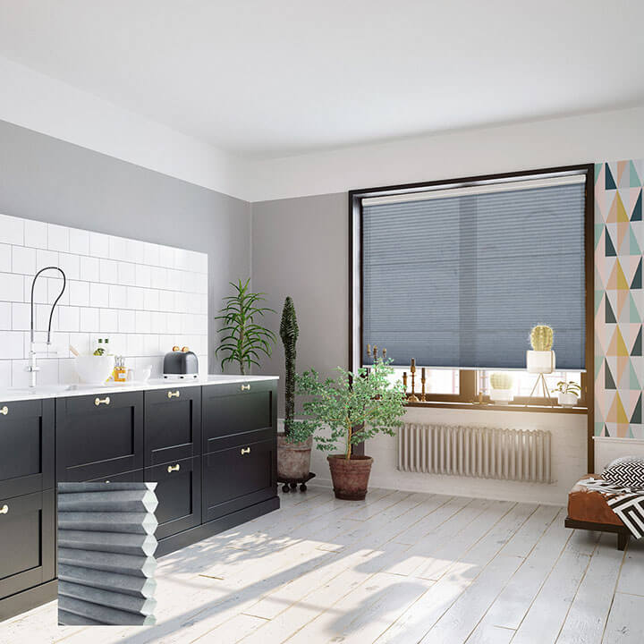 灰藍標準型單循環半透光蜂巢簾 (Royal Gray)