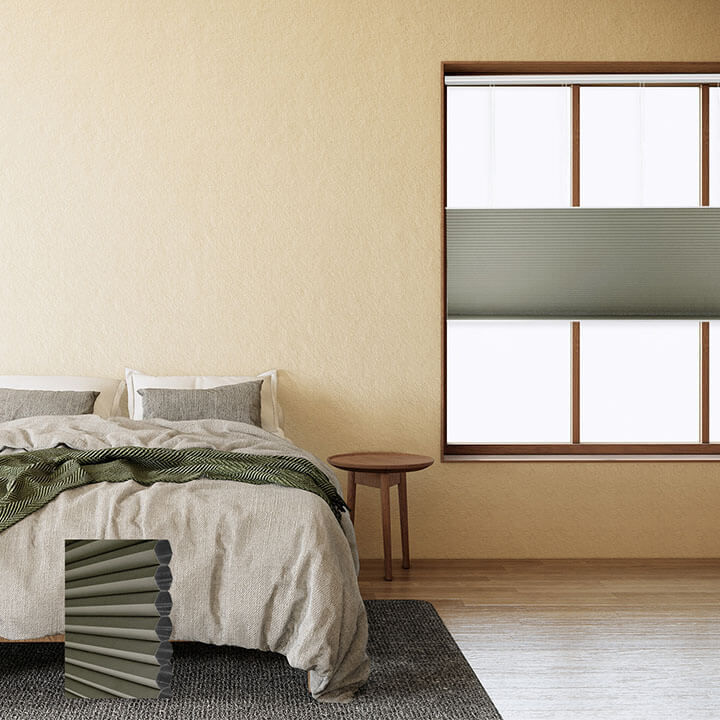 灰褐雙循環上下開合遮光蜂巢簾 (Antique Pewter)