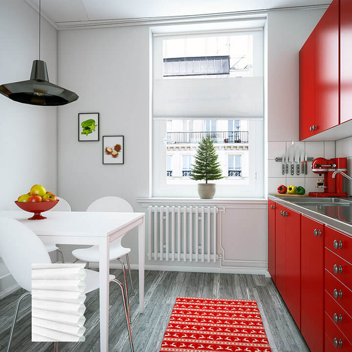 米白雙循環上下開合半透光蜂巢簾 (Off-White)