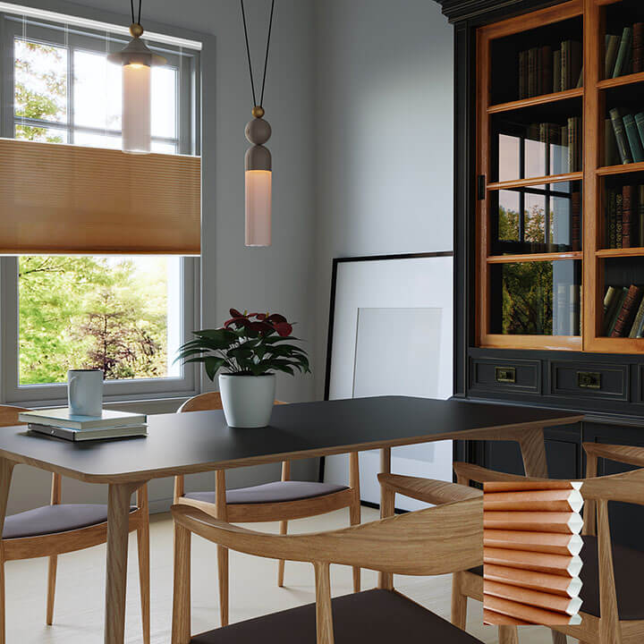 紅陶雙循環上下開合半透光蜂巢簾 (Terra Cotta)