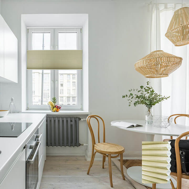 春綠雙循環上下開合半透光蜂巢簾 (Spring Green)