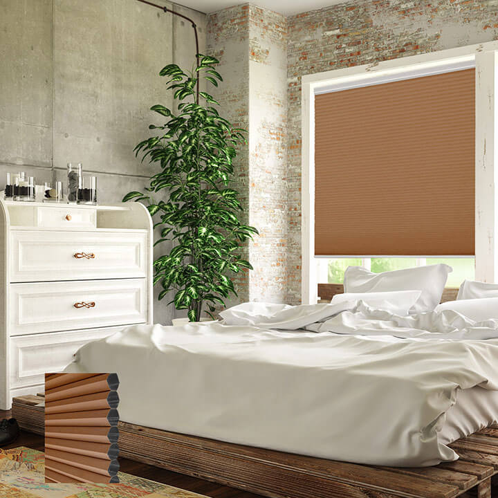 紅陶標準型單循環遮光蜂巢簾 (Terra Cotta)