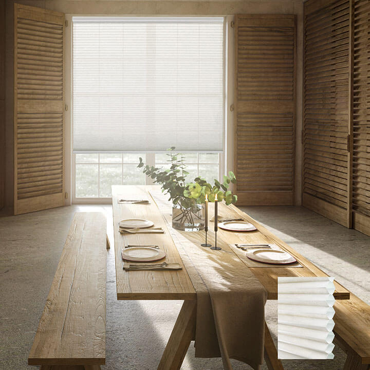 淺粉標準型單循環半透光蜂巢簾 (White Dove)