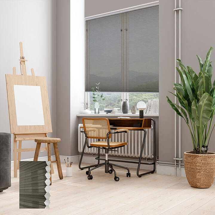 無菸煤標準型單循環紗蜂巢簾 (Anthracite)