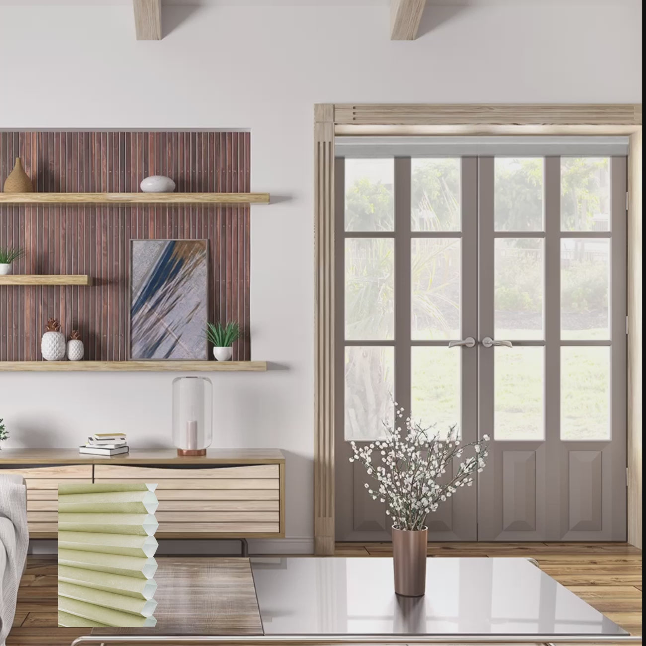 春綠標準型單循環半透光蜂巢簾 (Spring Green)